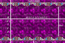 Load image into Gallery viewer, *BACK ORDER* Blue Dog Xmas DOUBLE Border (1 Meter) Panel Plum