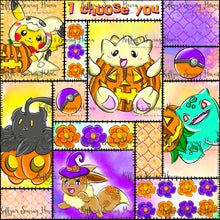 Load image into Gallery viewer, *BACK ORDER* Little Critters Halloween Floral Quilt Block
