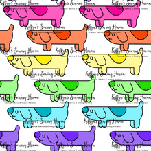 Load image into Gallery viewer, *BACK ORDER* Rainbow Sausage Dog White