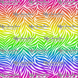 *BACK ORDER* Rainbow Zebra Print on White