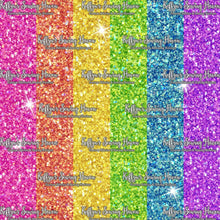 Load image into Gallery viewer, *BACK ORDER* Princess Outlines Glitter Bright Rainbow Stripes