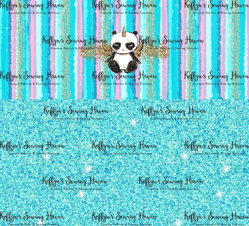 *BACK ORDER* Naughty Pandas Aqua 'Pandacorn' Nappy Panel