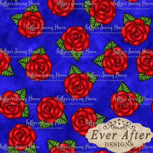 *BACK ORDER* Ever After Designs - Librarian Roses on Blue