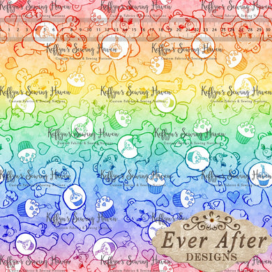 *BACK ORDER* Ever After Designs - Birthday Bear Rainbow Shadow