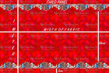 Load image into Gallery viewer, *BACK ORDER* Blue Dog Xmas DOUBLE Border (1 Meter) Panel Red