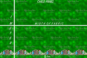 *BACK ORDER* Blue Dog Xmas SINGLE Border (1 Meter) Panel Green