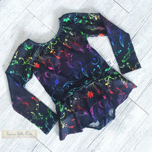 Load image into Gallery viewer, Rainbow Midnight Flowers Cotton Lycra 280gsm
