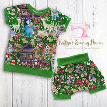 Load image into Gallery viewer, *BACK ORDER* Blue Dog Xmas Accents Green Co-Ord