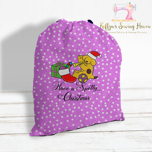 *BACK ORDER* Xmas Playful Pup Santa Sack Panels