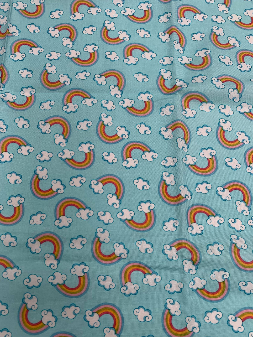 DESTASH David Textiles Inc Rainbows Blue Cotton Woven 91cm Piece