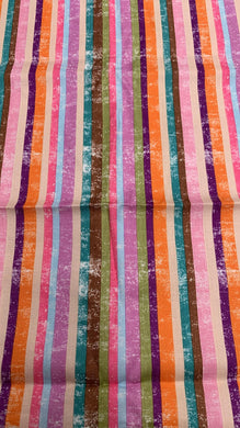 DESTASH Woodland Critters Stripes Cotton Woven