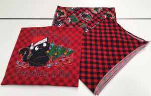 *BACK ORDER* Christmas Black Kitty 'Everything's Fine' Panels