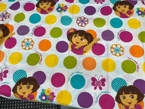 DESTASH Licenced Dora Large Polka Dots Cotton Woven