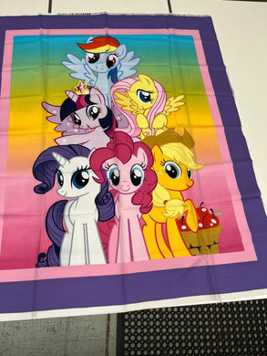 DESTASH Licensed MLP Rainbow Blanket Panel Cotton Woven