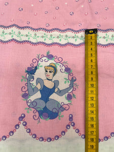 DESTASH Licenced Princess Border Fabric Cotton Woven 50cm
