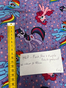 DESTASH Licensed MLP Purple Stars Cotton Woven 50cm