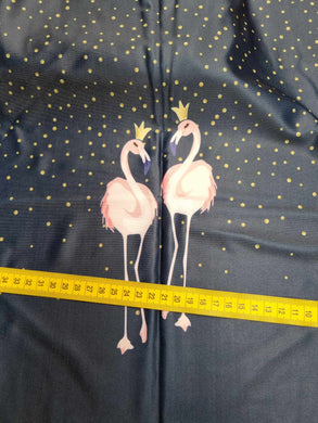 DESTASH Navy Floral Flamingo Spandex Small Panel