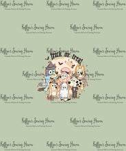 Load image into Gallery viewer, *BACK ORDER* SD Halloween Bluey &#39;Green&#39; Panels
