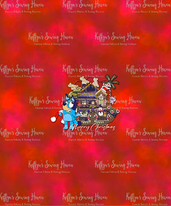 *BACK ORDER* Blue Dog Xmas House BIG KID Panels