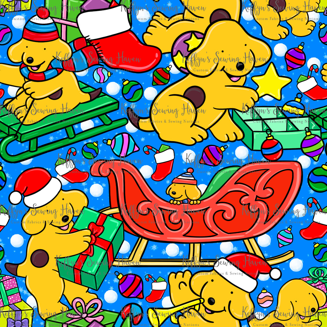 *BACK ORDER* Xmas Playful Pup Blue