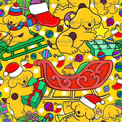 *BACK ORDER* Xmas Playful Pup Yellow