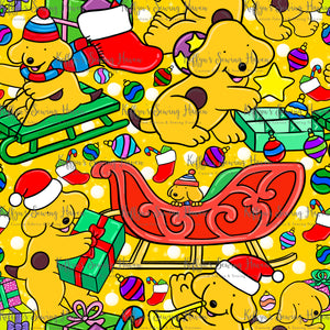 *BACK ORDER* Xmas Playful Pup Yellow