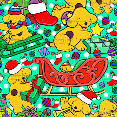 *BACK ORDER* Xmas Playful Pup Green