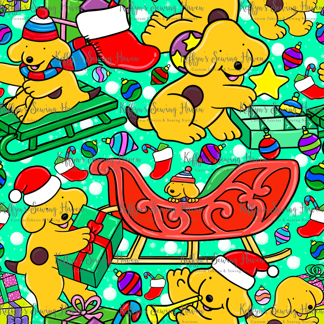 *BACK ORDER* Xmas Playful Pup Green