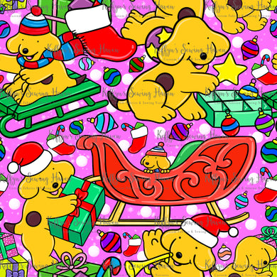 *BACK ORDER* Xmas Playful Pup Pink