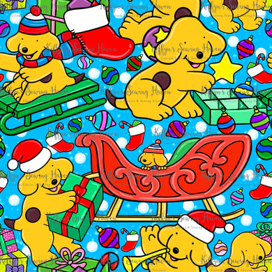 *BACK ORDER* Xmas Playful Pup Sky Blue