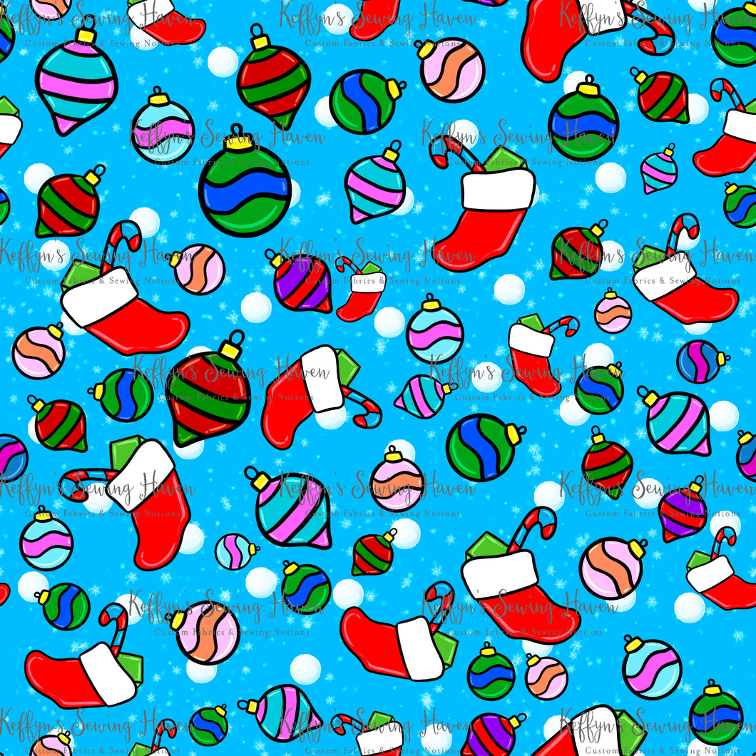 *BACK ORDER* Xmas Playful Pup Accents Sky Blue