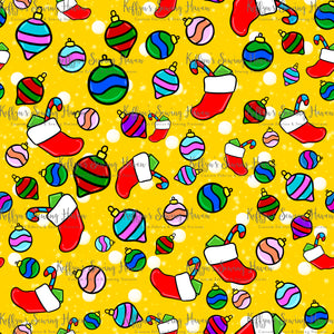 *BACK ORDER* Xmas Playful Pup Accents Yellow