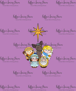*BACK ORDER* Little Nativity Purple 'Group' Panels