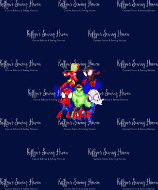 *BACK ORDER* Spidey Friends 'Group' NAVY Panels