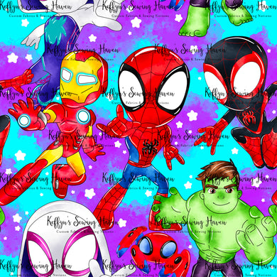 *BACK ORDER* Spidey Friends 'Group' Teal