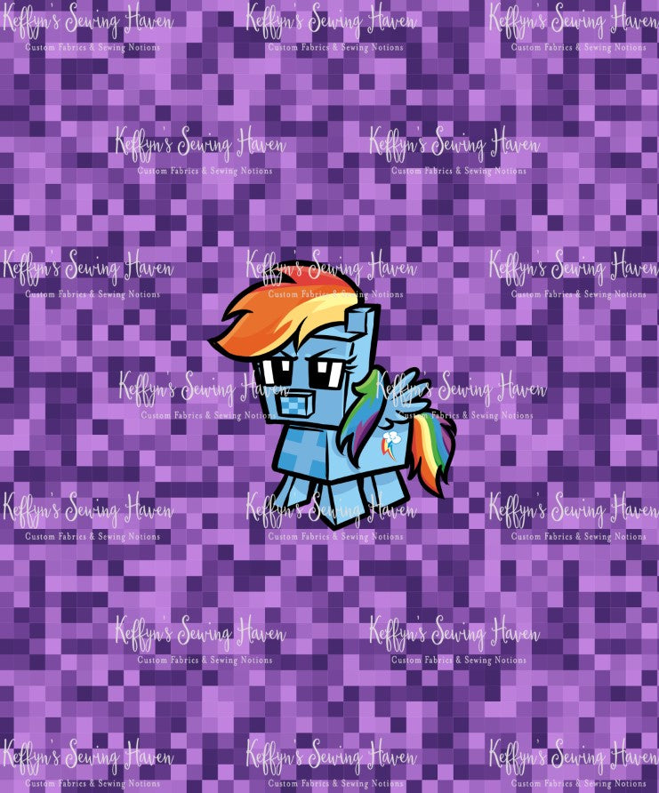 *BACK ORDER* Pixel Ponies 'Purple' BIG KID Panels