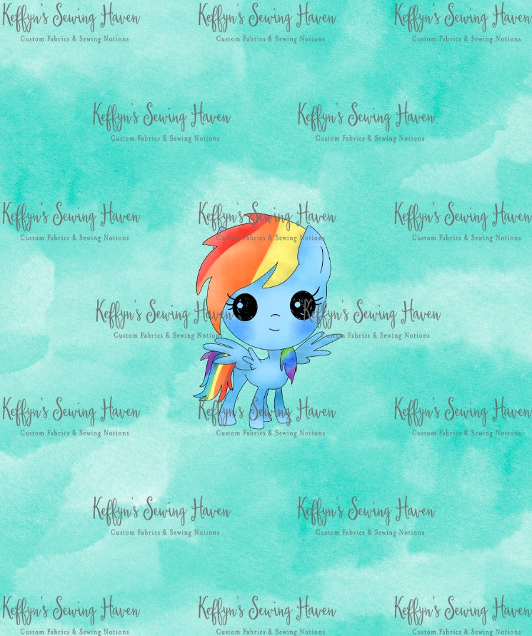 *BACK ORDER* Ponies Mint BIG KID Panels