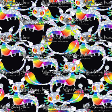 *BACK ORDER* Funky Rainbow Dragons Black