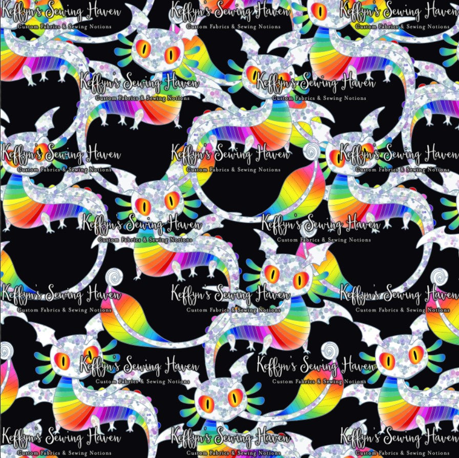 *BACK ORDER* Funky Rainbow Dragons Black