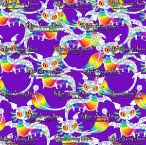 *BACK ORDER* Funky Rainbow Dragons Purple