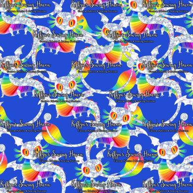 *BACK ORDER* Funky Rainbow Dragons Blue