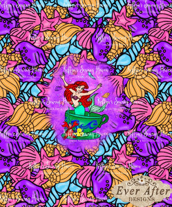 Mermaid Shells Panel BIG KID Panel French Terry 280gsm