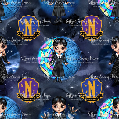 Wednesday Cartoon Main (Standard Scale) Cotton Lycra 180gsm