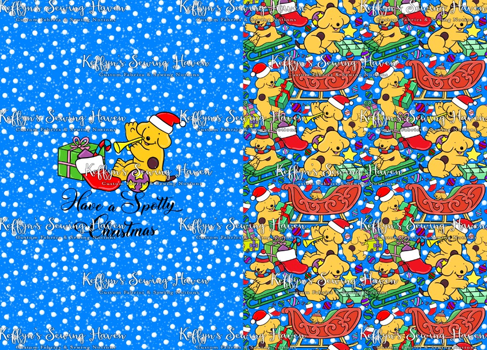 *BACK ORDER* Xmas Playful Pup Santa Sack Panels