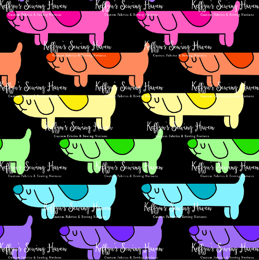 *BACK ORDER* Rainbow Sausage Dog Black