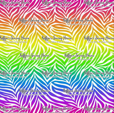 *BACK ORDER* Rainbow Zebra Print on White