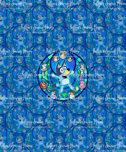 *BACK ORDER* Blue Dog Stained Glass Blue Panel