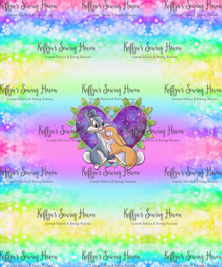 *BACK ORDER* Little Deer 'Rabbit Love' ADULT Rainbow Panels
