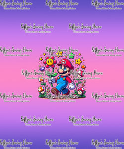 *BACK ORDER* Super Plumbers Floral 'Stars' ADULT Panel