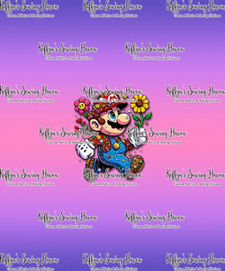 *BACK ORDER* Super Plumbers Floral 'Run' ADULT Panel